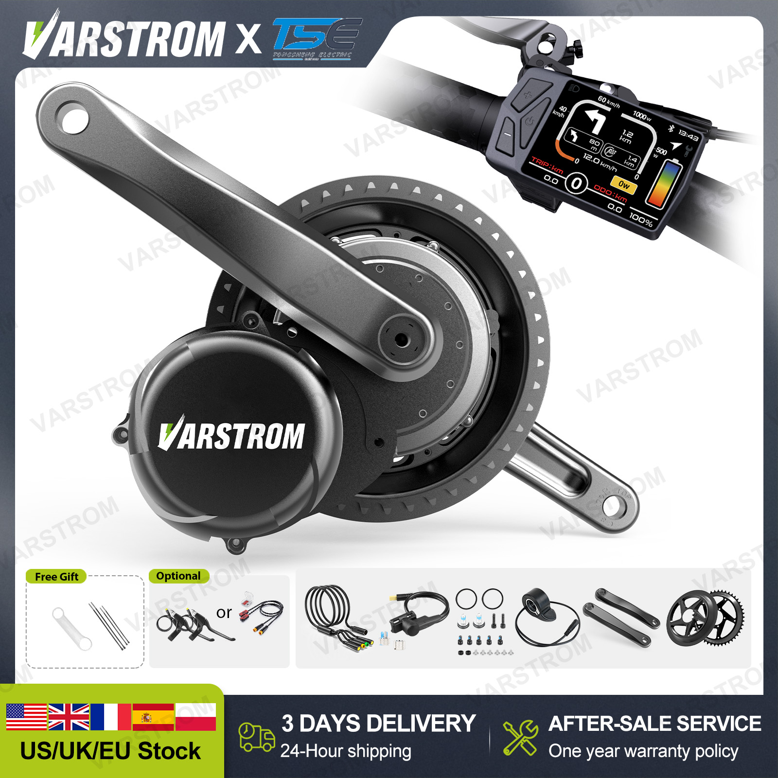 Side Hung Mid Drive Motor Kit - [3 Dagen Levering] Tongsheng Mid Motor