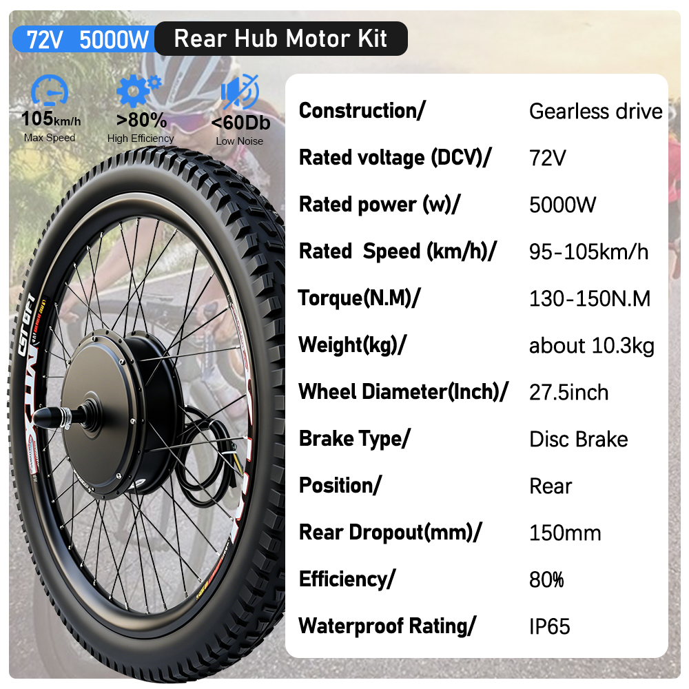 MTX Elektrische Fiets Ombouwse - 5000W Hub Motor Kit 72V recensie en prijs
