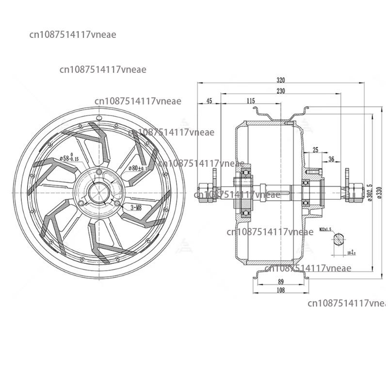 Motor 12000W 12x3.5inch QS260  - 12000W Electric Motorcycle Hub Motor recensie en prijs